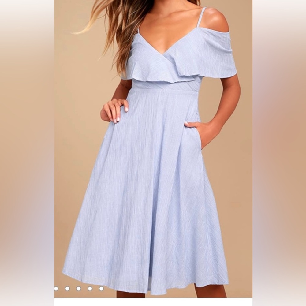 Lulu's Blue Summer Dress 🦋 with POCKETS!!